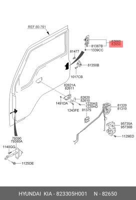 Ручка двери наружная 823305H001 HYUNDAI KIA