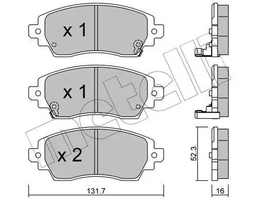 Комплект тормозных колодок, диско 22-0750-0 METELLI