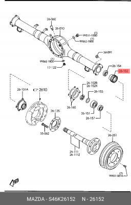 Комплект подшипника ступицы колеса S46K26152 MAZDA