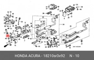Выпускной трубопровод 18210SR3X92 HONDA