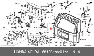 Дверь задняя 68100SZAA01ZZ HONDA