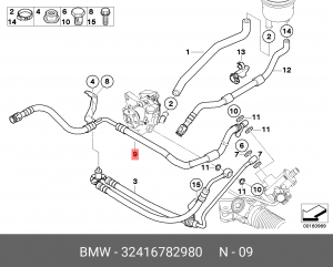 Шланг ГУР 32 41 6 782 980 BMW