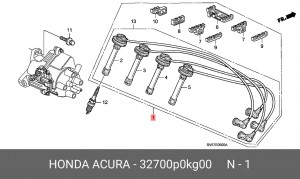 Ккомплект проводов зажигания 32700P0KG00 HONDA