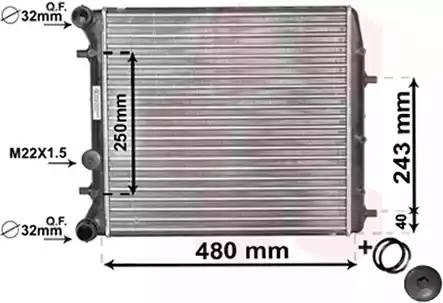 Радиатор, охлаждение двигател 76002005 VAN WEZEL