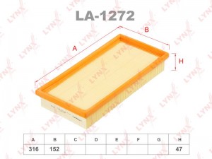 Фильтр воздушный LA-1272 LYNXAUTO