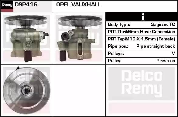 Гидравлический насос, рулевое управление DSP416 DELCO REMY