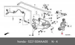 Кулак поворотный (комплект) 52215SWAA00 HONDA