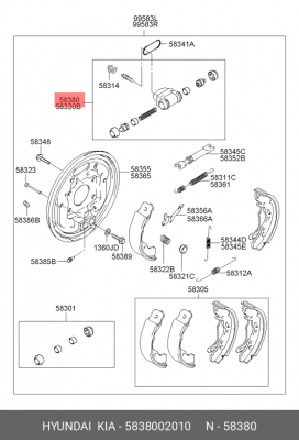 Колесный тормозной цилиндр 5838002010 HYUNDAI KIA