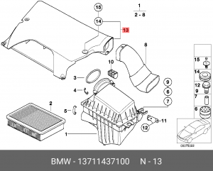 Патрубок 13 71 1 437 100 BMW