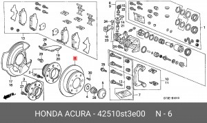 Тормозной диск 42510ST3E00 HONDA