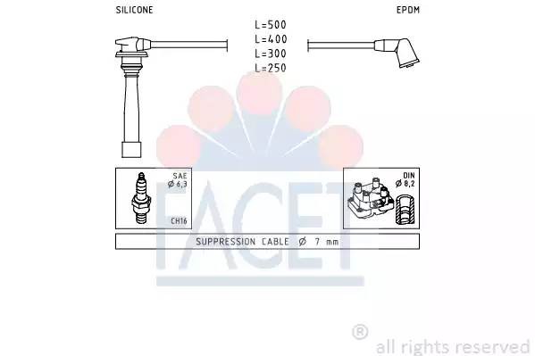 Ккомплект проводов зажигания 4.7111 FACET