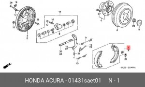 Комплект тормозных колодок 01431SAET01 HONDA