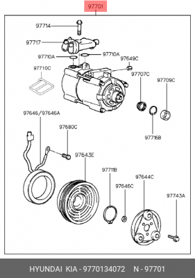 Компрессор, кондиционер 9770134072 HYUNDAI KIA