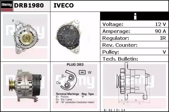Генератор DRB1980 DELCO REMY