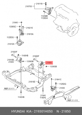 Подушка двигателя 219301H050 HYUNDAI KIA
