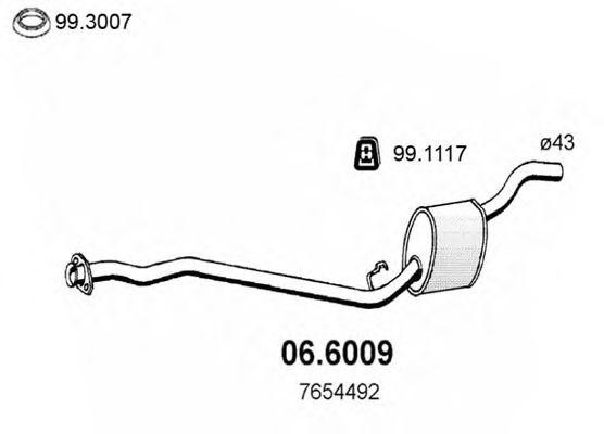 Средний глушитель выхлопных газов 066009 ASSO
