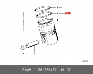 Кольца поршневые 11 25 1 256 457 BMW