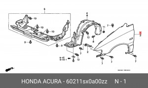 Крыло 60211SX0A00ZZ HONDA