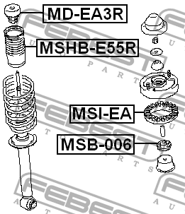 Сайлентблок - втулка амортизатора подвески MSB-006 FEBEST