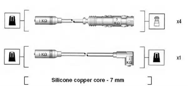 Ккомплект проводов зажигания 941055050530 MAGNETI MARELLI