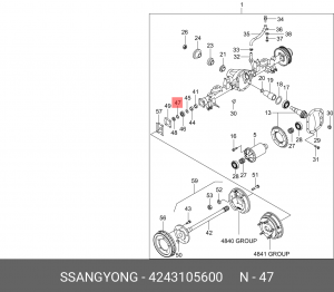 Подшипник полуоси 42431-05600 SSANG YONG