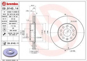 Тормозной диск 09.9145.14 BREMBO