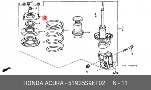Опора амортизатора подвески 51925-S9E-T02 HONDA