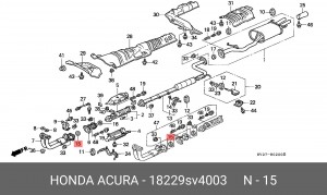 Уплотнительное кольцо, выпускной тр 18229SV4003 HONDA