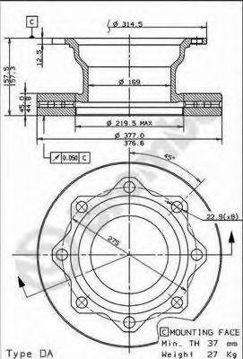 Тормозной диск 09.8367.10 BREMBO