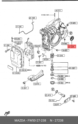 Сальник дифференциала FW50-27-238 MAZDA