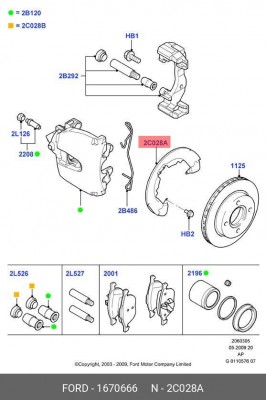 Защита дискового тормозного механизма 1 670 666 FORD