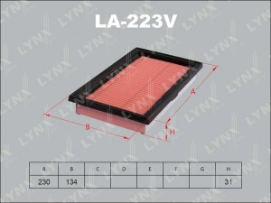 Фильтр воздушный LA-223V LYNXAUTO