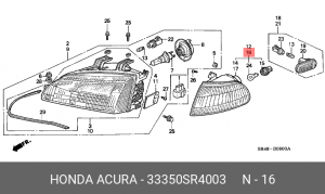 Фонарь указателя поворота 33350SR4003 HONDA