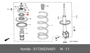 Подшипник опоры амортизатора подвески 51726S3VA01 HONDA