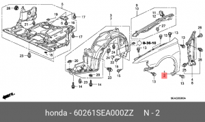 Крыло переднее 60261SEA000ZZ HONDA