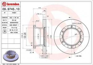 Тормозной диск 09.9745.10 BREMBO
