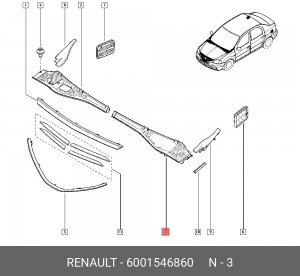 Решетка радиатора 6001546860 RENAULT