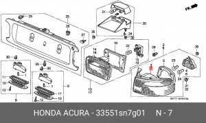 Задний фонарь 33551SN7G01 HONDA