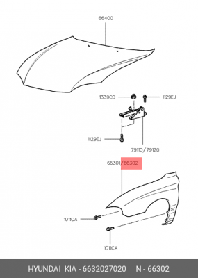 Крыло 6632027020 HYUNDAI KIA