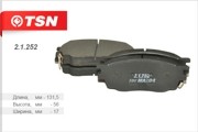 Колодки тормозные дисковые 21252 TSN