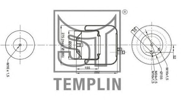 Кожух пневматической рессоры 040606006950 TEMPLIN