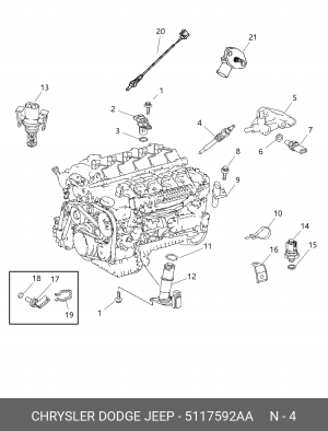 Свеча накаливания 5117 592AA CHRYSLER