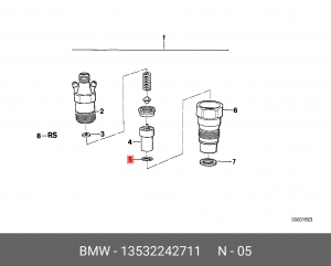 Шайба тепловой защиты, система впрыска 13 53 2 242 711 BMW
