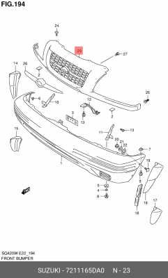 Решетка радиатора 72111-65DA0 SUZUKI