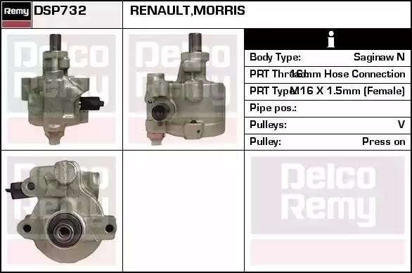 Гидравлический насос, рулевое управление DSP732 DELCO REMY