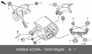 Защита антигравийная 74401TL0G00 HONDA