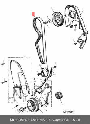 Ремень ГРМ WAM2804 MG ROVER LAND ROVER