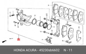 Тормозной суппорт 45230SB6602 HONDA