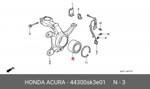 Комплект подшипника ступицы колеса 44300SK3E01 HONDA