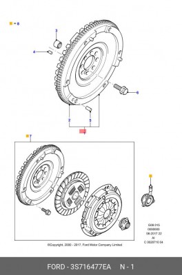 Маховик 3S71-6477-EA FORD
